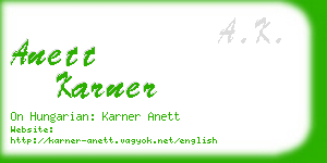 anett karner business card